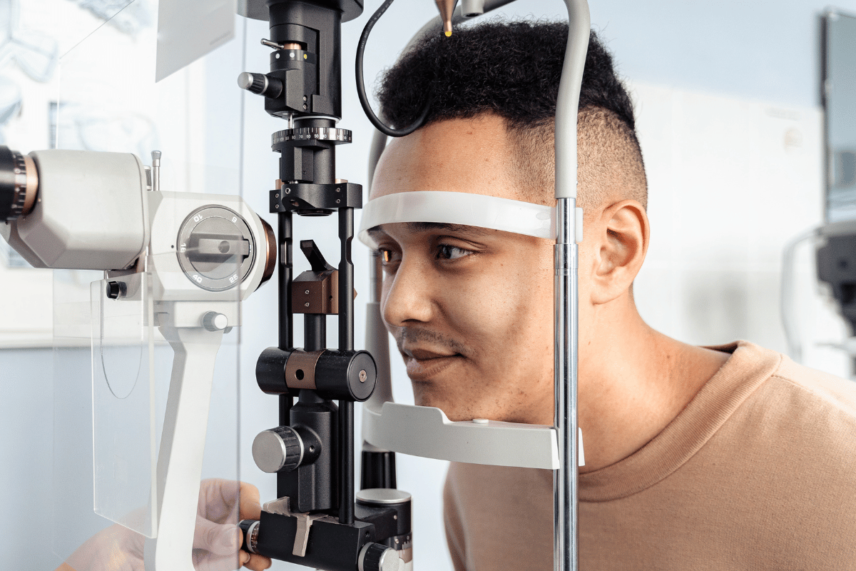 a man getting an eye exam